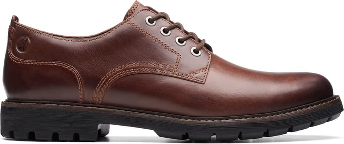 Clarks Veterschoen Batcombe Tie Dark Tan Leather