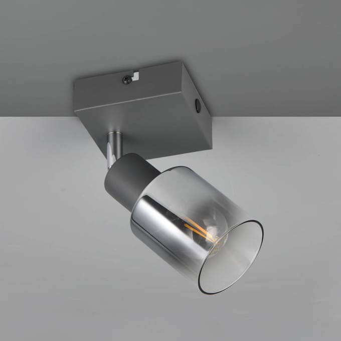 Reality Leuchten Cadiz plafondspot, 1-lamp, E14, antraciet