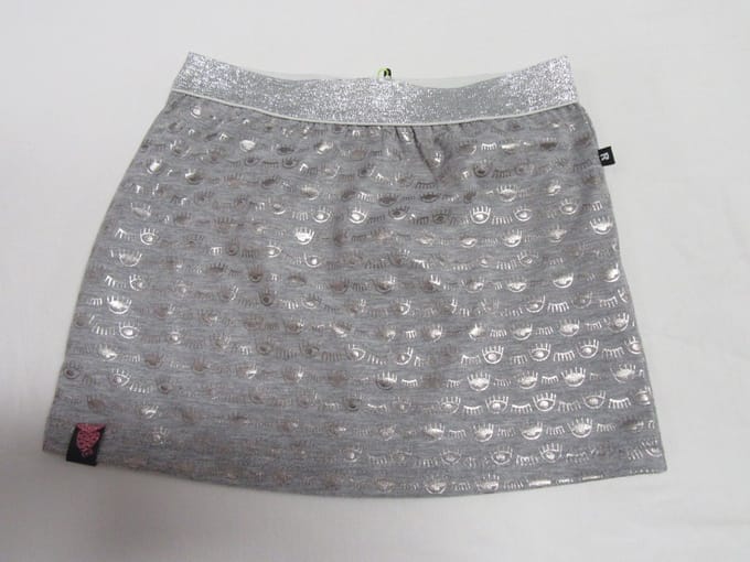 rumbl , rokje , grijst , glitter ogen all over ,  104/110 -  4 / 5 jaar