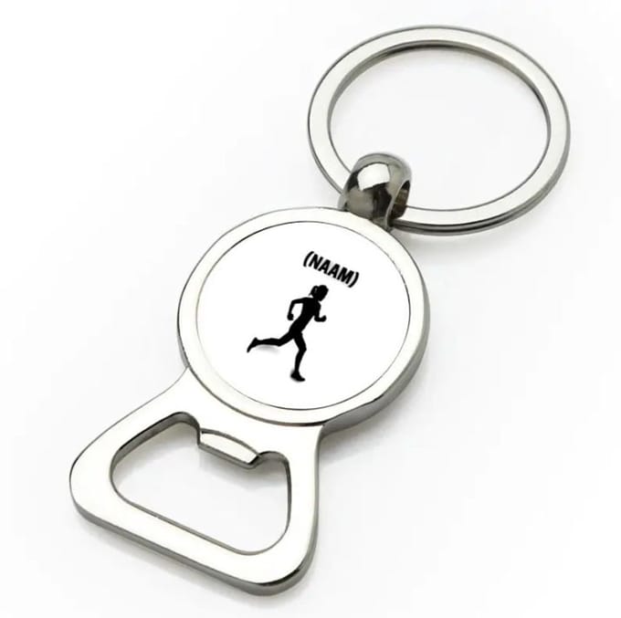 Akyol - hardloop met eigen naam flesopener - Hardlopen - hardloper - sport - 9 bij 3 cm