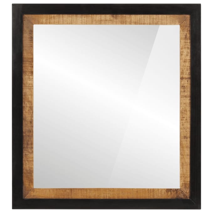 vidaXL - Badkamerspiegel - 55x1x60 - cm - glas - en - massief - mangohout