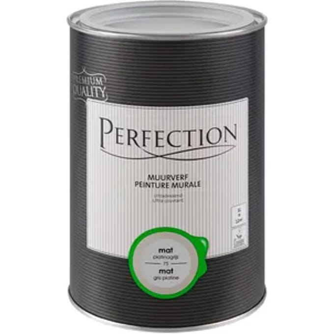Perfection Ultradekkend Muurverf - Mat - Platinagrijs - 1l