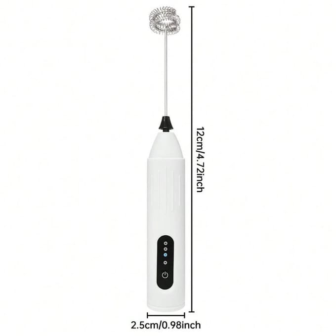 Oplaadbare Handheld Melkopschuimer Blender Draagbare Elektrische Garde Koffieopschuimer 3-Snelheden Melkopschuimer Drankmixer wit
