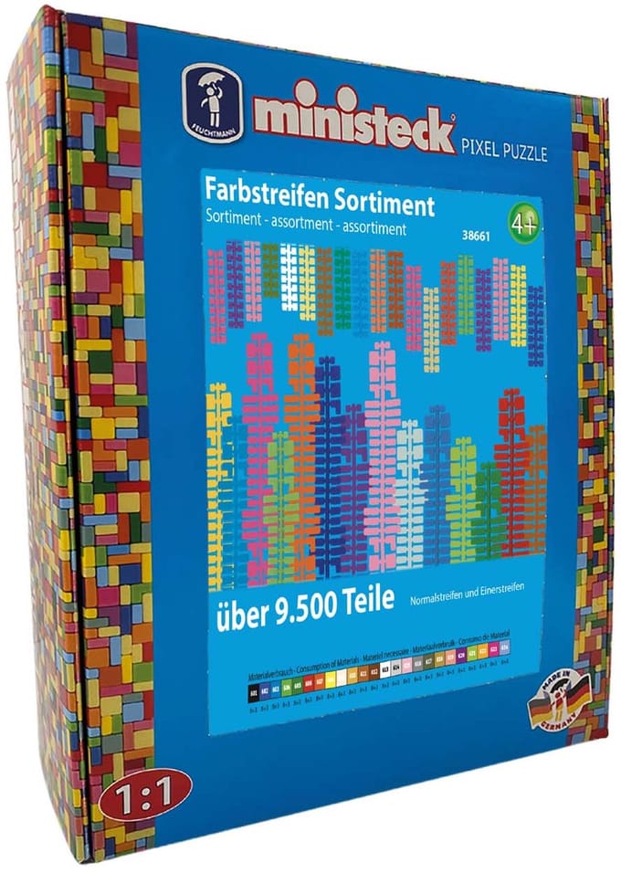 Ministeck mozaïek Color Stripes XXL Box - 9500 stuks - creatief speelgoed.