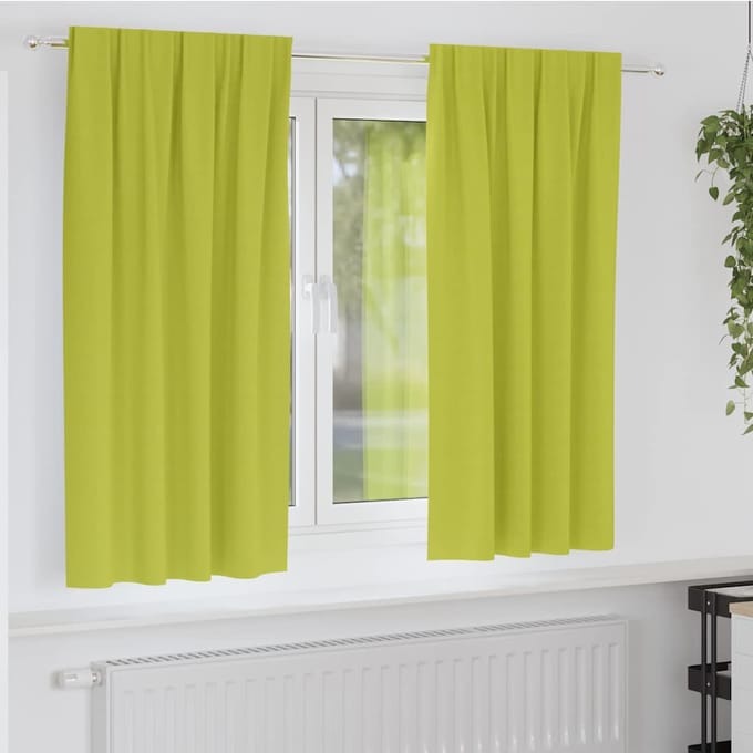 vidaXL - Blackout - Gordijnen - met - Ringen - 2 - st - Groen - 175 - x - 140 - cm - Polyester
