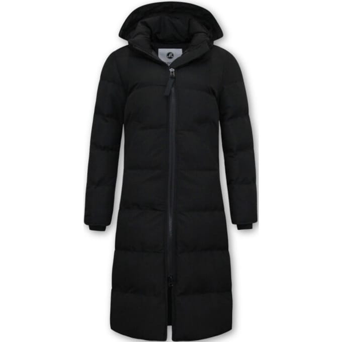 Puffer Jas Dames Lang Getailleerd - 8606 - Zwart