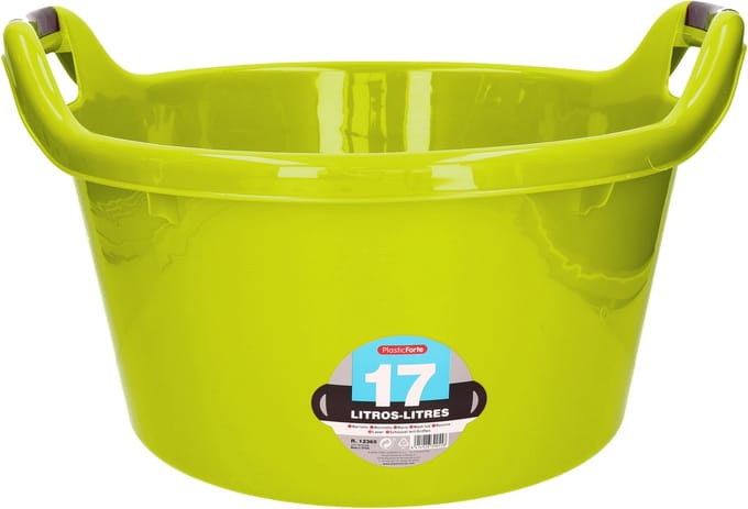 Plastic Forte Afwasbak - 17L - groen - 42 x 40 x 27 cm - met handvatten - teiltje