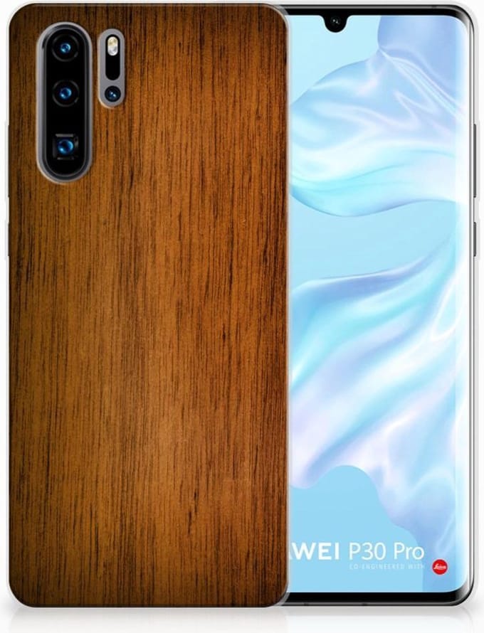 Huawei P30 Pro Bumper Hoesje Donker Hout
