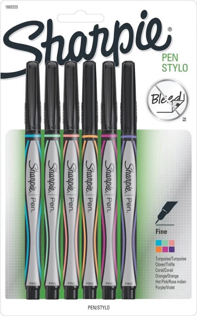 Sharpie pen stylo 6 stuks. Fine point