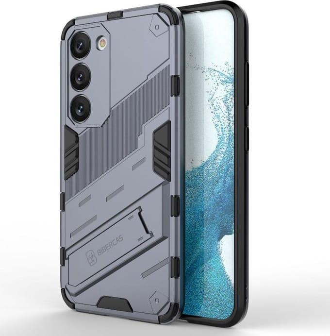 Geschikt voor Samsung Galaxy S23 Shockproof Kickstand Back Cover Hoesje Blauw