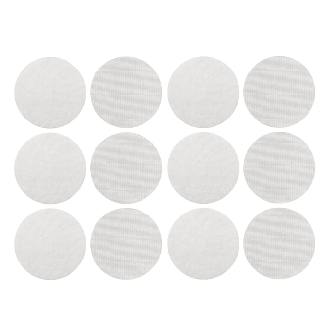 Lot de 6 coussinets antidérapants ronds auto-adhésifs avec crochet et boucle pour fixation de feuilles blanc
