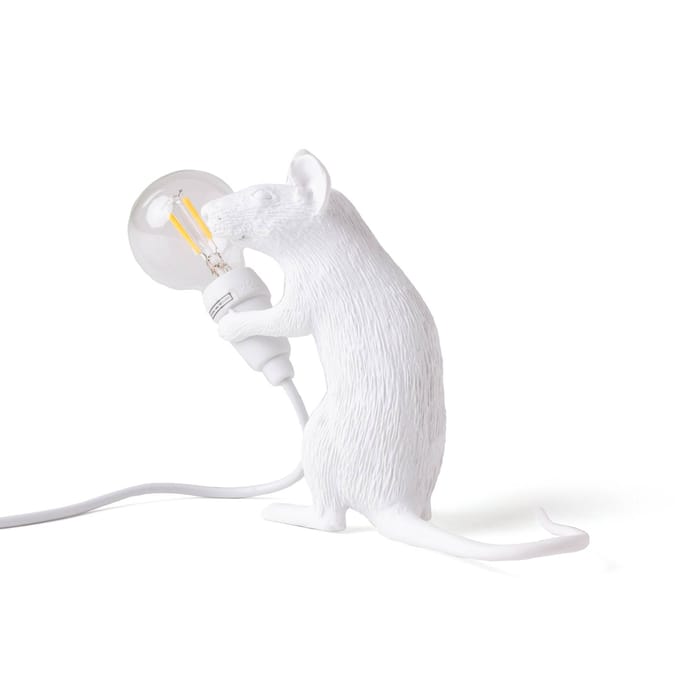 SELETTI Mouse Lamp LED decoratieve lamp USB zittend wit