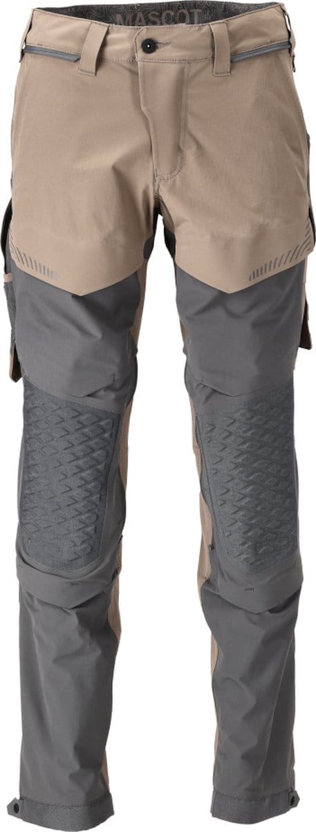 Mascot Customized Broek met kniezakken 22279-605 - donkerzand/steengrijs - C45 - 76