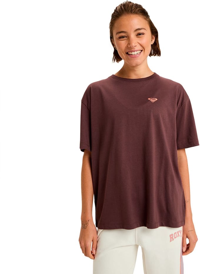 Roxy Essential Energy Timeless T-shirt Met Korte Mouwen Bruin M Vrouw