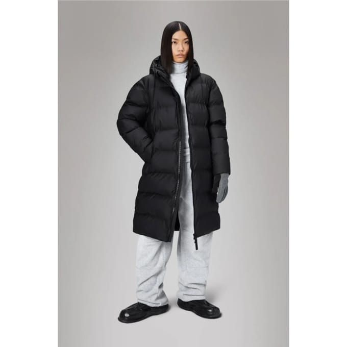 Rains Alta Longer Puffer Jas Black M