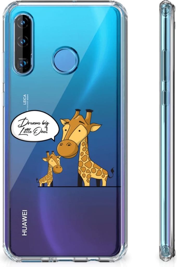Huawei P30 Lite Stevig Bumper Hoesje Giraffe