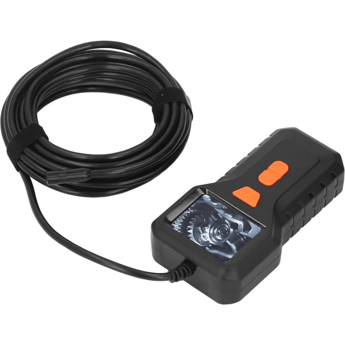 Caméra d'inspection industrielle Écran HD de 2 pouces Portable Câble de 5 mètres Objectif de 8 mm Caméra serpent numérique black