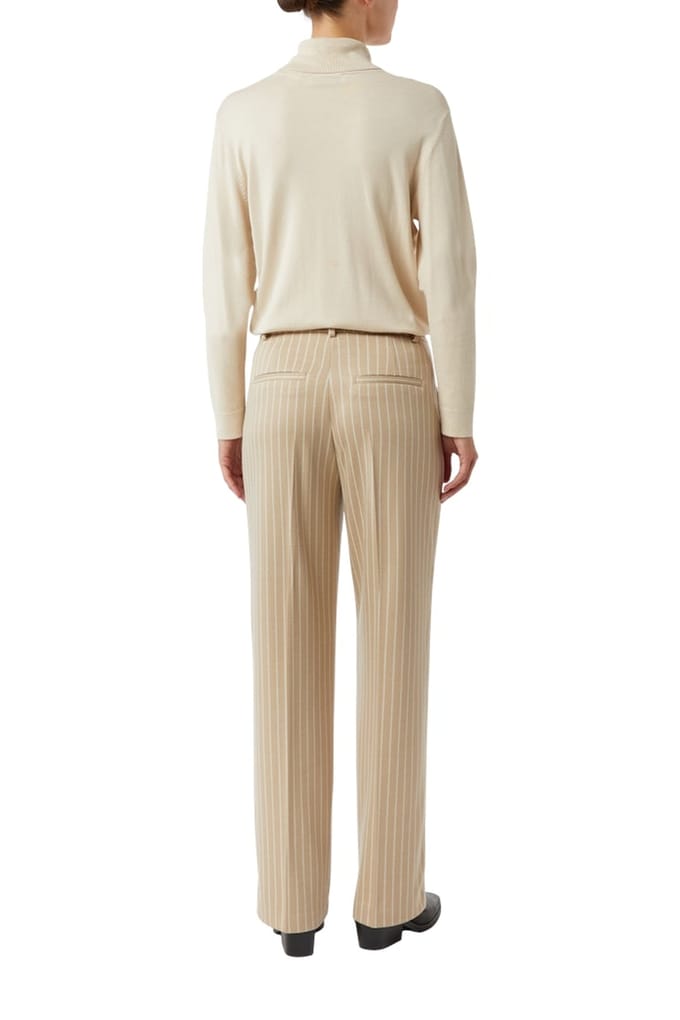 comma - female - Broek met all-over motief en elastische interlock-jersey