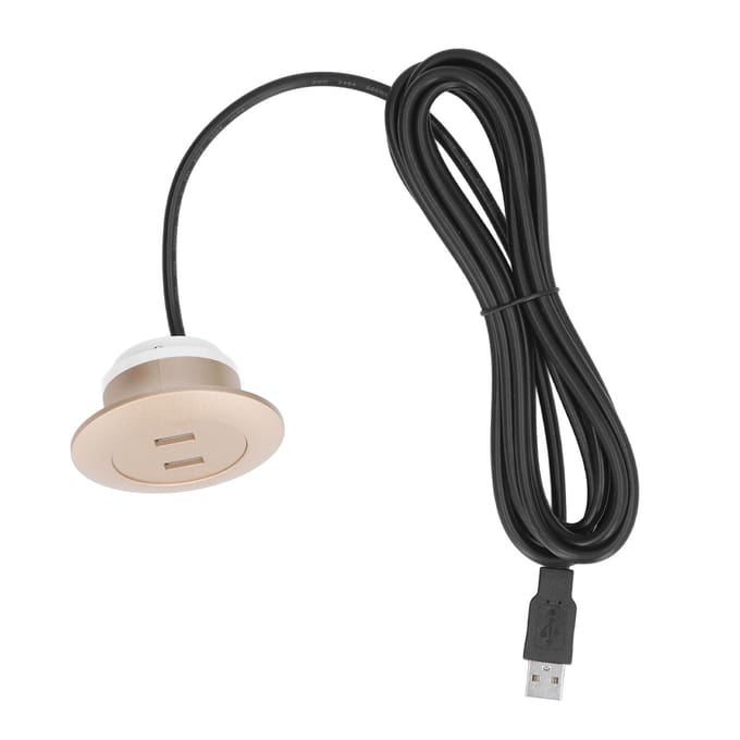 Bank USB-oplaadcontactdoos Inbouwinstallatie Dubbele USB-oplaadpoorten Contactdoos voor thuisgebruik Goud goud