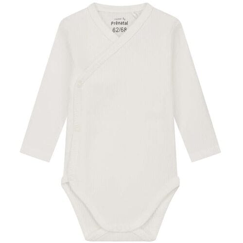 Prénatal newborn overslagromper rib Ivory White 44 unisex