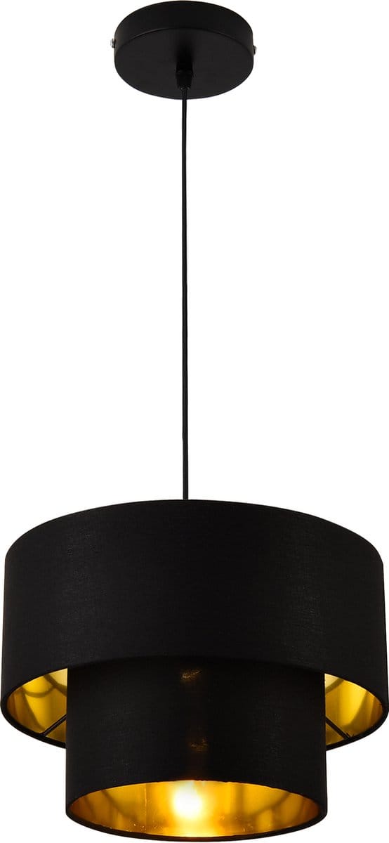Design hanglamp Lopar 149 cm metaal en stof E27 Ø30 zwart