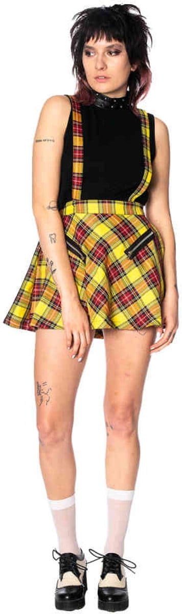 Dancing Days - Highlife Pinafore Korte rok - 2XL - Geel