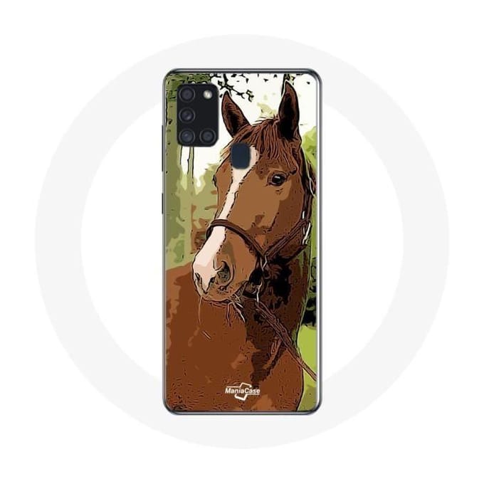 Coque - Samsung - Galaxy A21S - Souple - Marron - Race de cheval marron