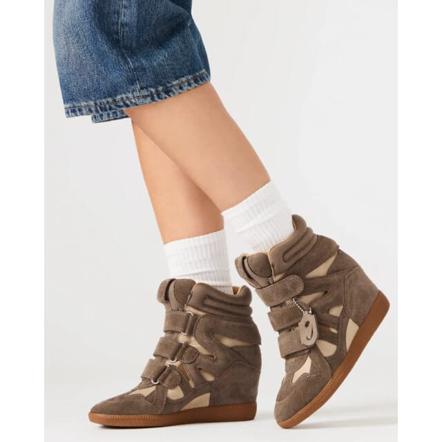 Sneakers van leermix model 'Mavis'