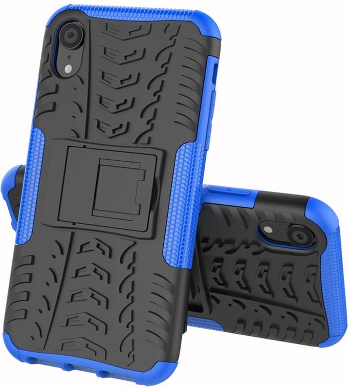 Peachy Hybride standaard case shockproof hoesje geschikt voor iPhone XS Max - Blauw