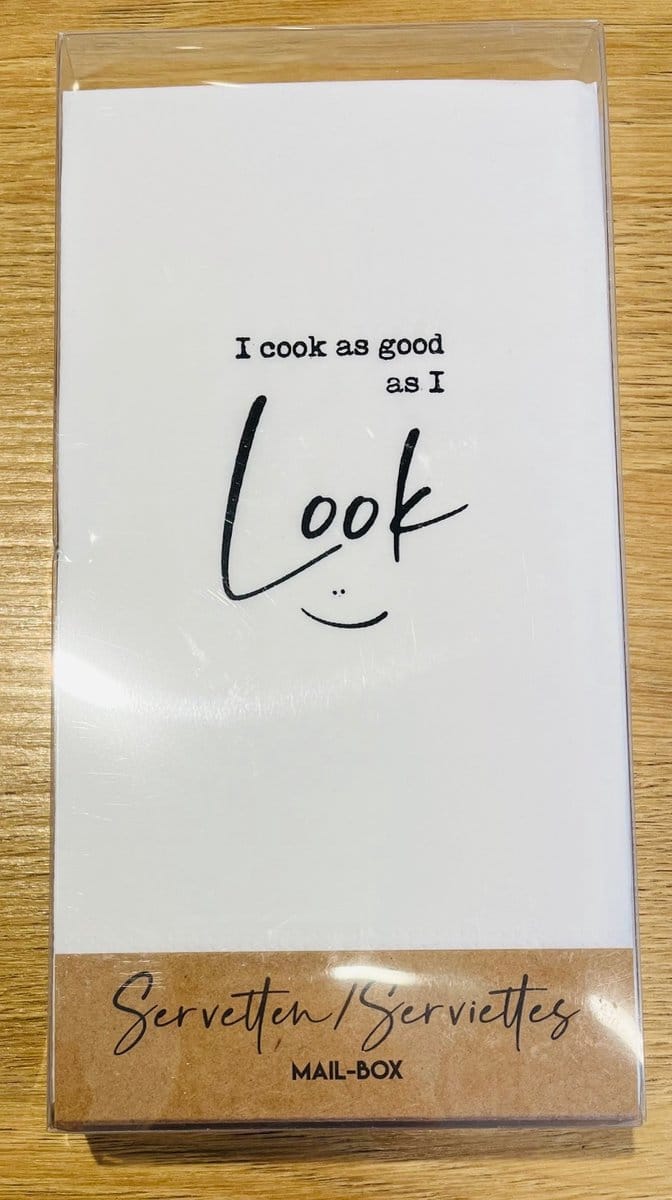 Servetten I cook as good as i look. 2 pakjes van 15 stuks
