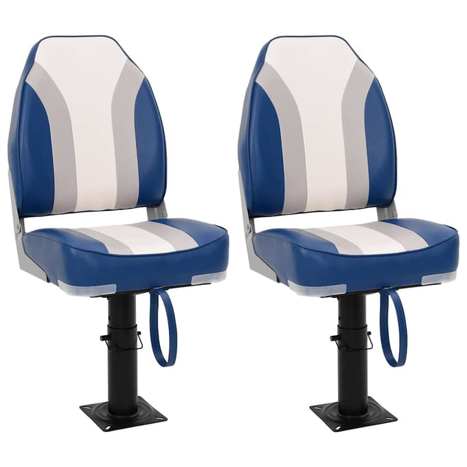 vidaXL - Bootstoelen - 2 - st - met - poot - in - hoogte - verstelbaar - 360° - draaibaar