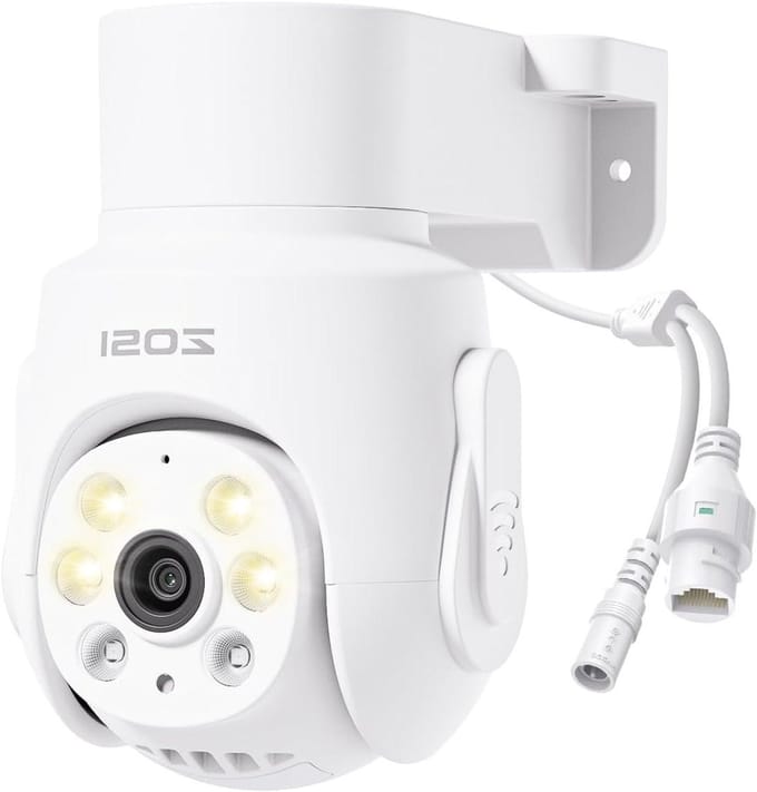 Bewakingscamera - WLAN camera - Huis beveiligen - KI-persoonsherkenning - 5MP Super HD - Wit