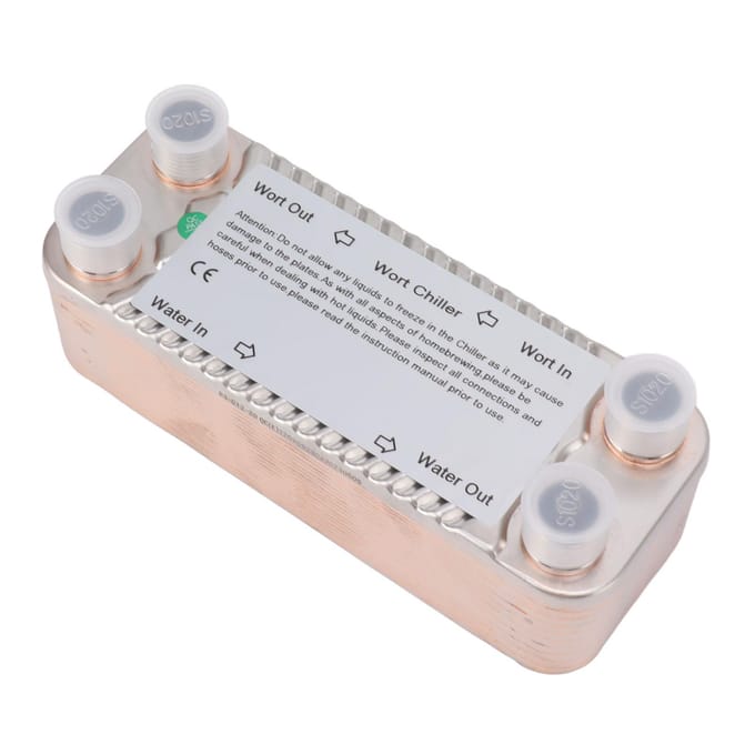 20 Plaques Refroidisseur de Moût Homebrew Contre-courant NPT1/2 Facile à Utiliser Chaleur Acier Inoxydable gray
