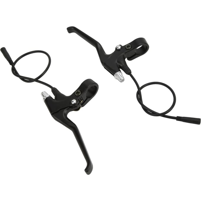 1 Paar Elektrische Fiets Remhendel Aluminiumlegering Fiets Remhandvat met Waterdichte Stekker black