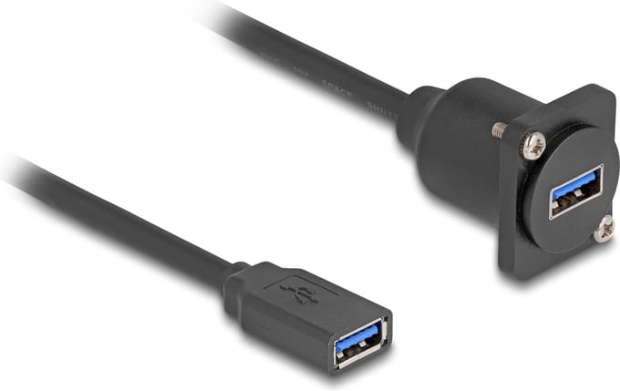 Delock D-Type USB 5 Gbps Cable Type-A female to Type-A female black 20 cm
