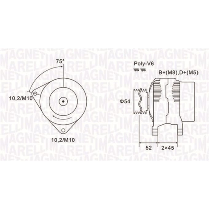 Driefasige generator MAGNETI MARELLI 063731496010