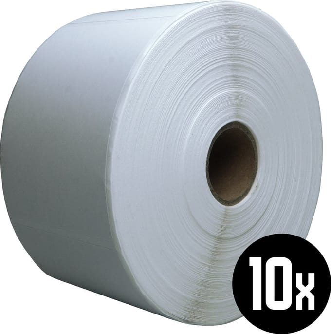 DULA Compatible Zebra Labels 57x76mm - 930 etiketten per rol - kern 25mm - Wit - Permanent - 10 roll