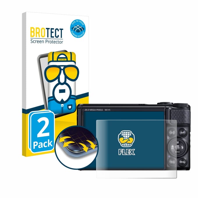 BROTECT - Screenprotector voor Canon PowerShot SX740 HS / Lite - Folie Beschermfolie transparant volledig dekking - 2 Stuks
