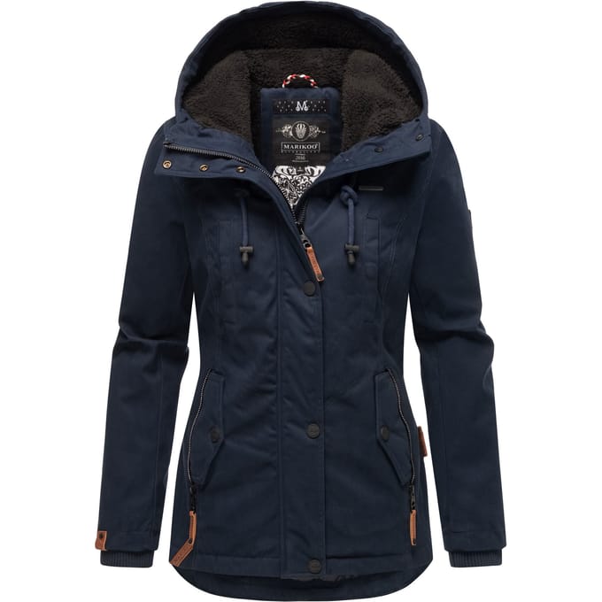 Marikoo dames winterjas met teddyfleece voering & capuchon