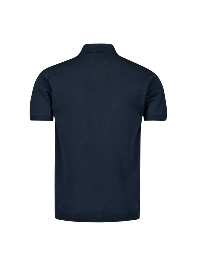 No Excess Pullover Short Sleeve Polo Button Solid Deep Blue Größe: XXL | Poloshirts Outlet | Herren | Blau