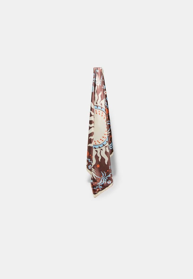 Stradivarius Sjaal met zeebodemprint  Bruin OS