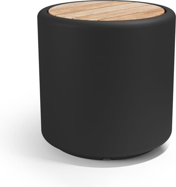 Otium meubel dubbelwandig Cylindrus met hout zwart