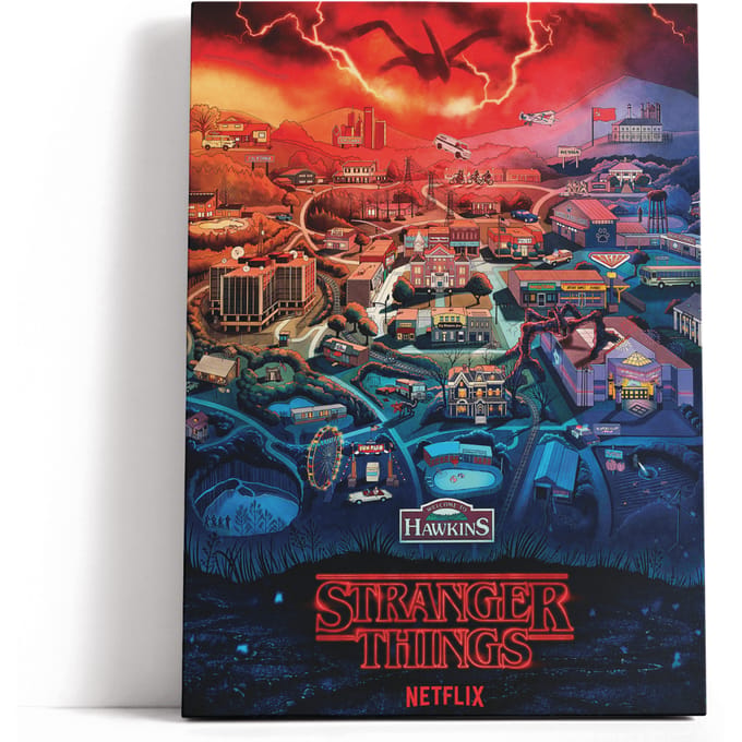 Decorsome x Stranger Things Hawkins Rectangular Canvas - 12x18 inch