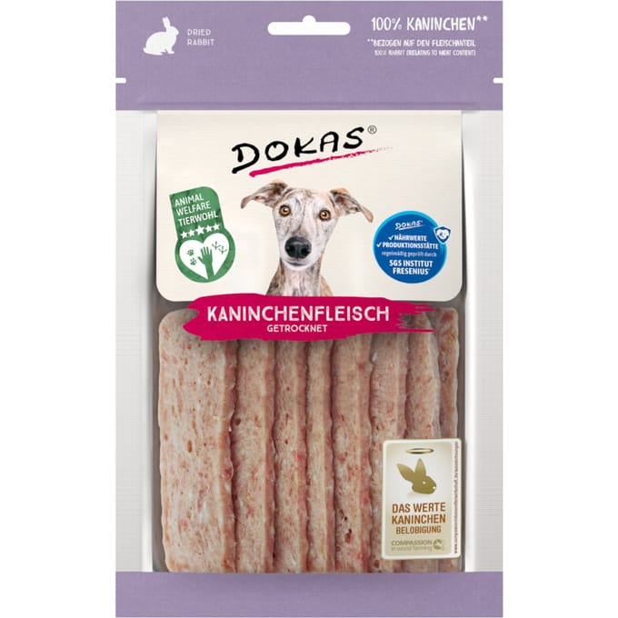 Dokas hondensnack gedroogd konijnenvlees - 12x70g