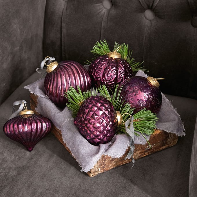 LOBERON Kerstversiering, set van 5 Sambre antiekpaars