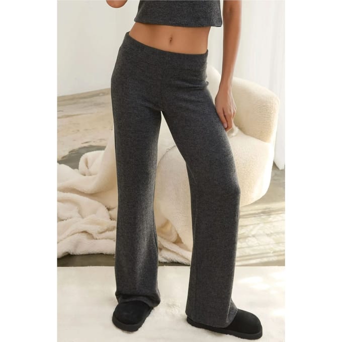 Elastische Taille Zachte Textuur Gebreide Broek