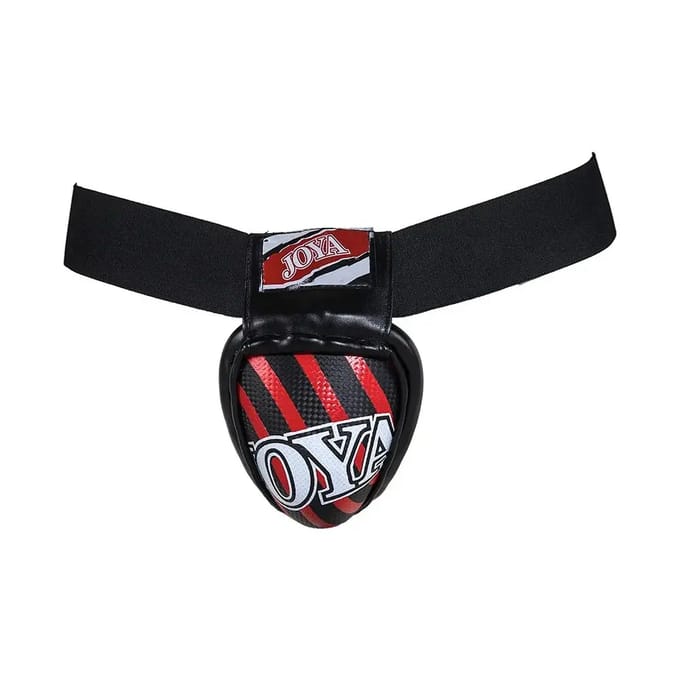 Joya Groin Guard Stalen Tok Kruisbeschermer Zwart Rood - M