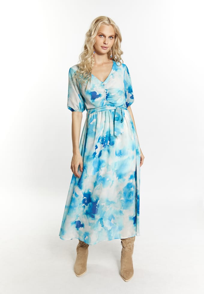 IZIA Jurk Dames Blauw Veelkleurig