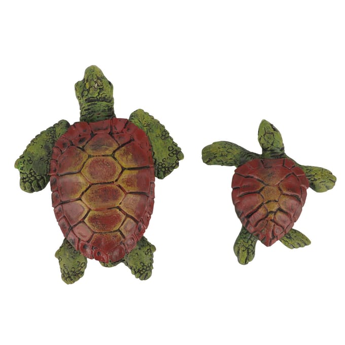 2 Stuks Schildpad Beelden Schattig Hars UV Bestendige Coating Schildpad Figuur voor Tuinen Binnenplaats brown