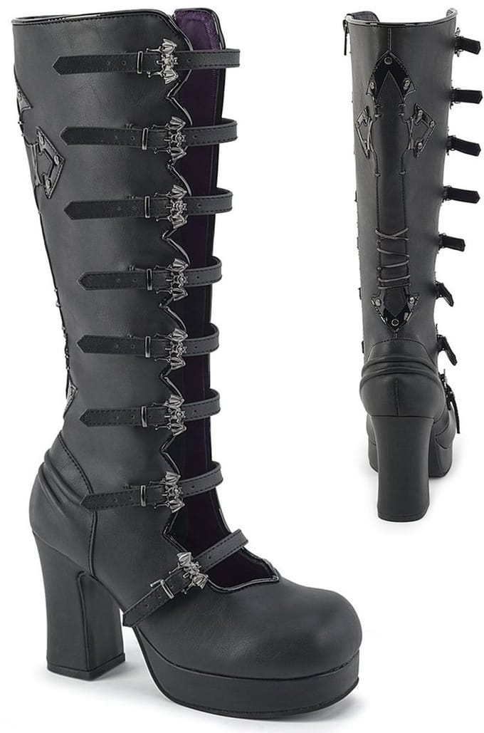 DemoniaCult - GOTHIKA160 Laarzen - US 10 - 40 Shoes - Zwart